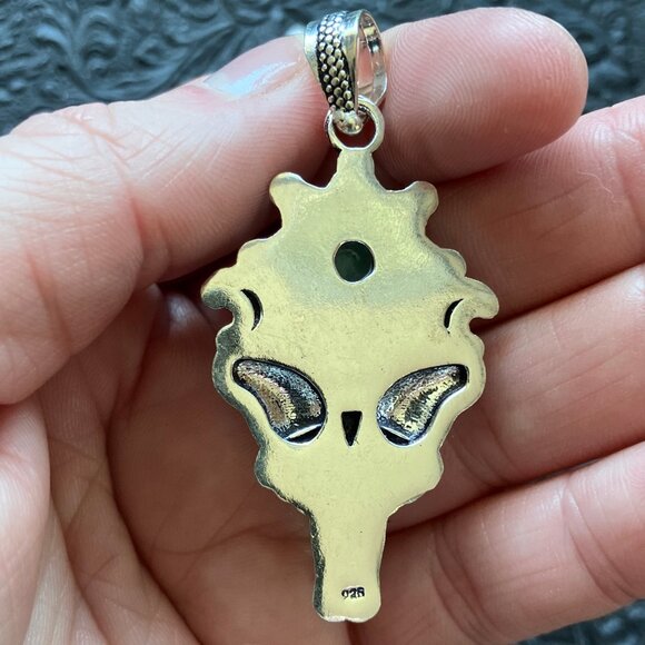 Larimar Flower Luna Moth Sun Crescent Moon Mystic Stone Jewelry Crystal Pendant - Picture 4 of 7